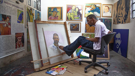 Self-portrait with Marcos Santos