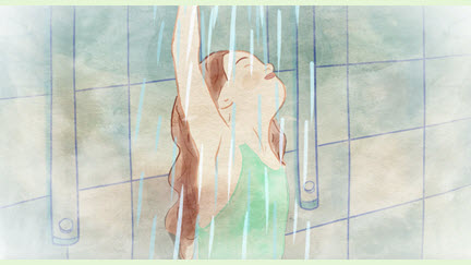 La petite fille à l pomme